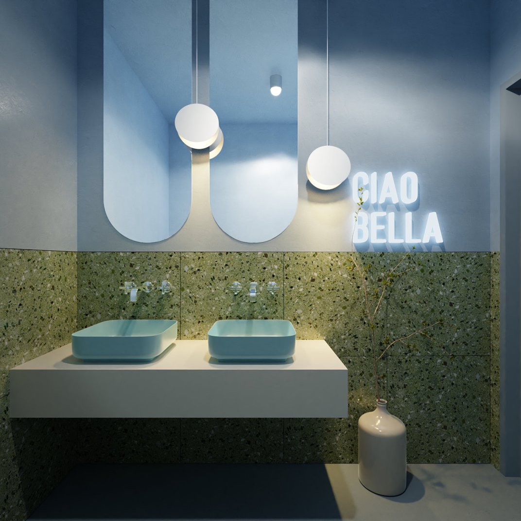 Restaurant La Nonna at Hévíz Hotel Aquamarin interior design visualization