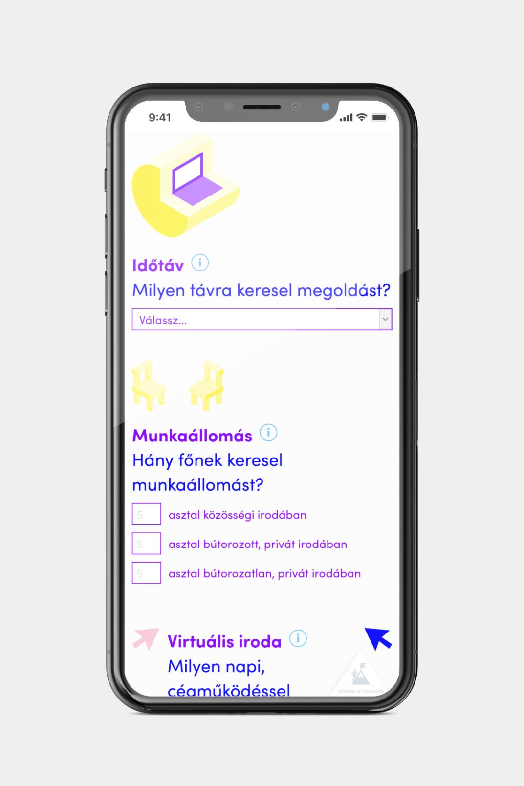 Custom designed webportal development for Loffice Hybrid office page on phone