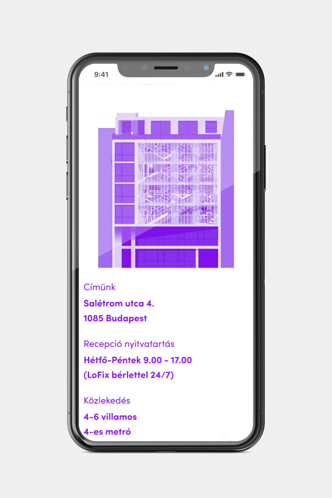 Custom designed webportal development for Loffice Coworking page on phone