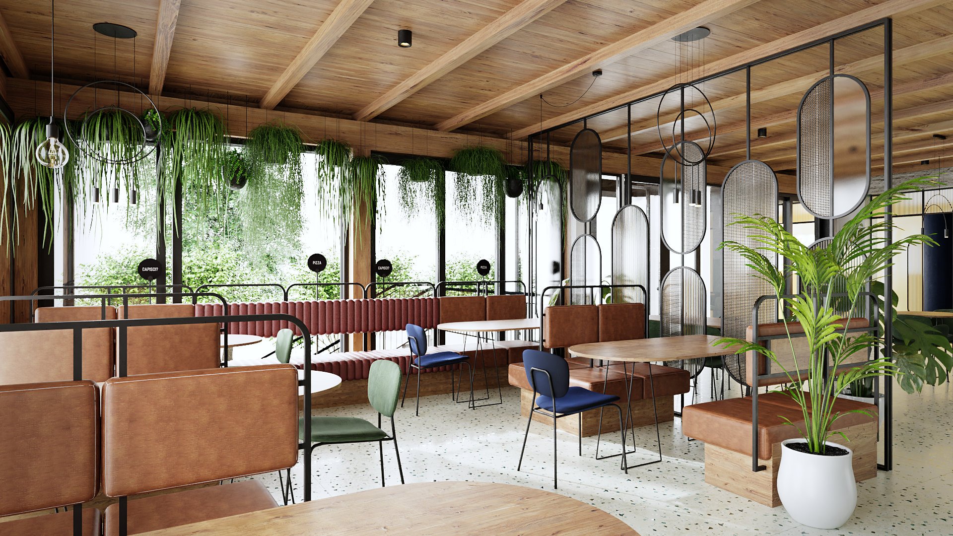 Restaurant La Nonna at Hévíz Hotel Aquamarin interior design visualization