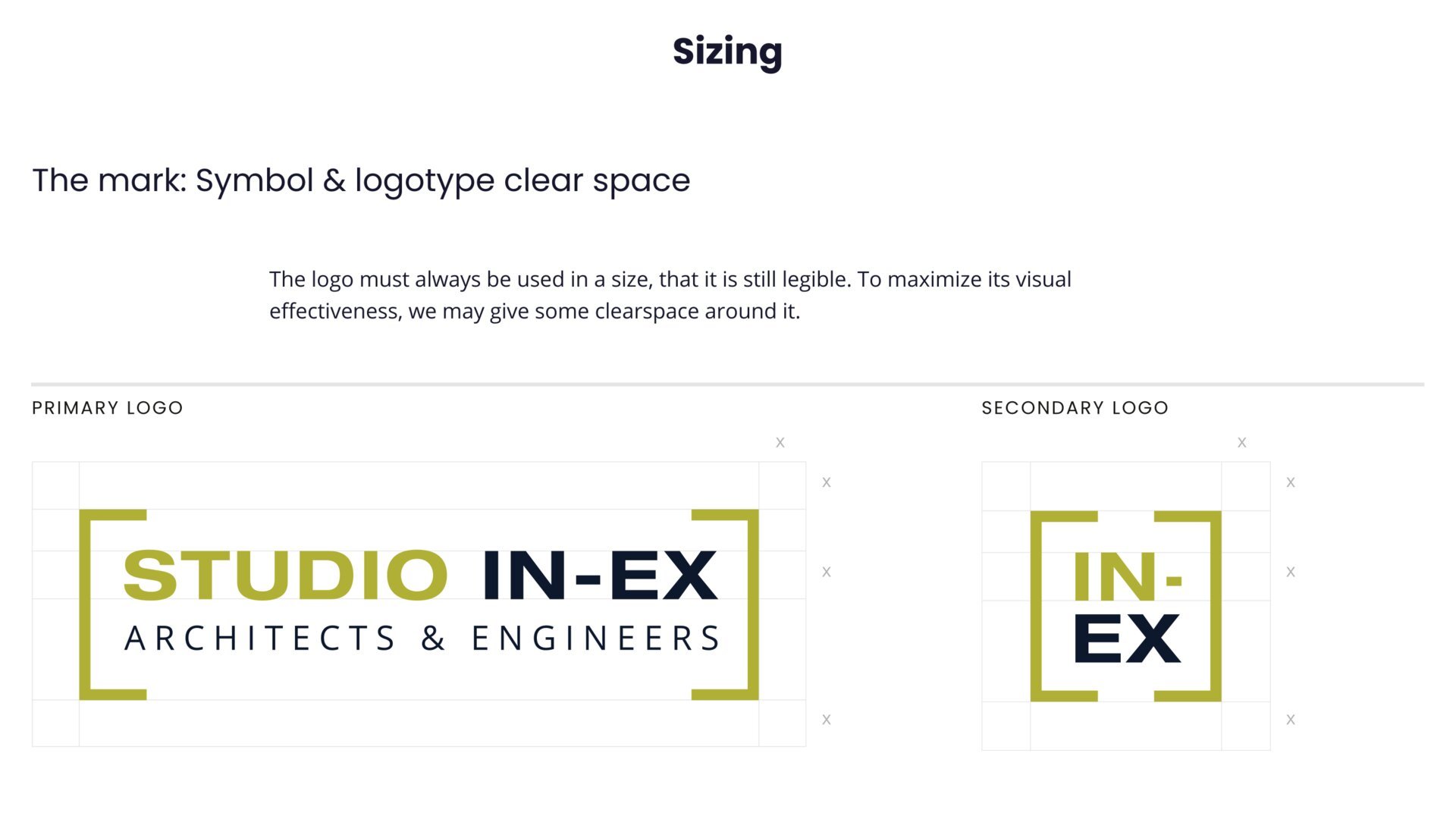 STUDIO IN-EX branding graphics standards manual 2021 page 12