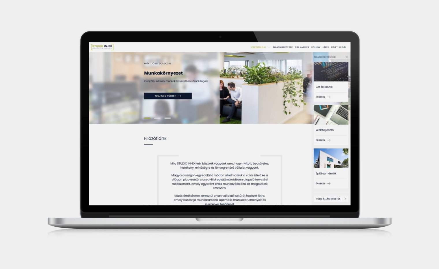 Designing career portal’s home page for laptop screens