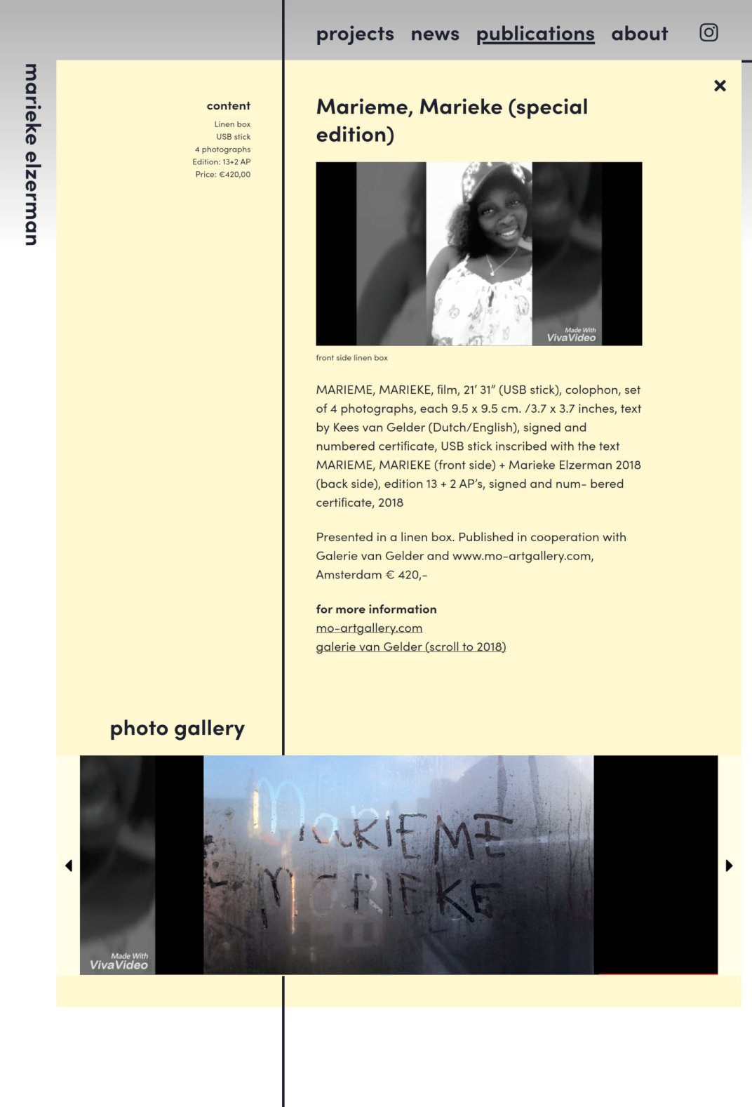 Marieke Elzerman filmmaker website screen -