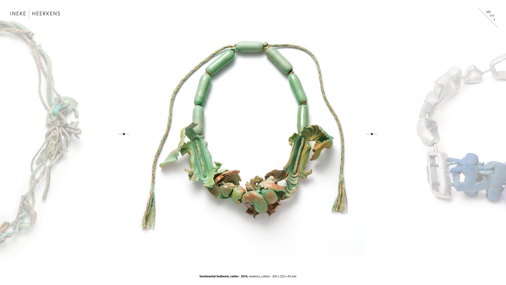 Ineke Heerkens jewellery designer website development desktop page - Home