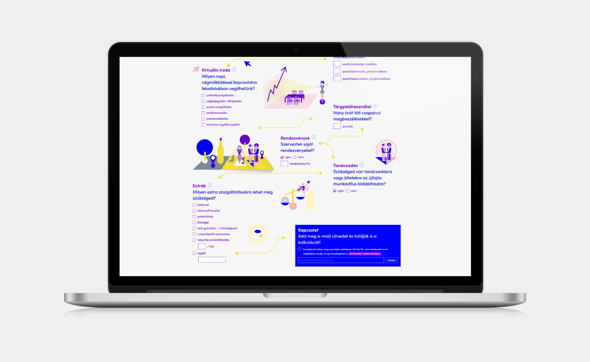 Custom designed webportal development for Loffice Hybrid office page on desktop