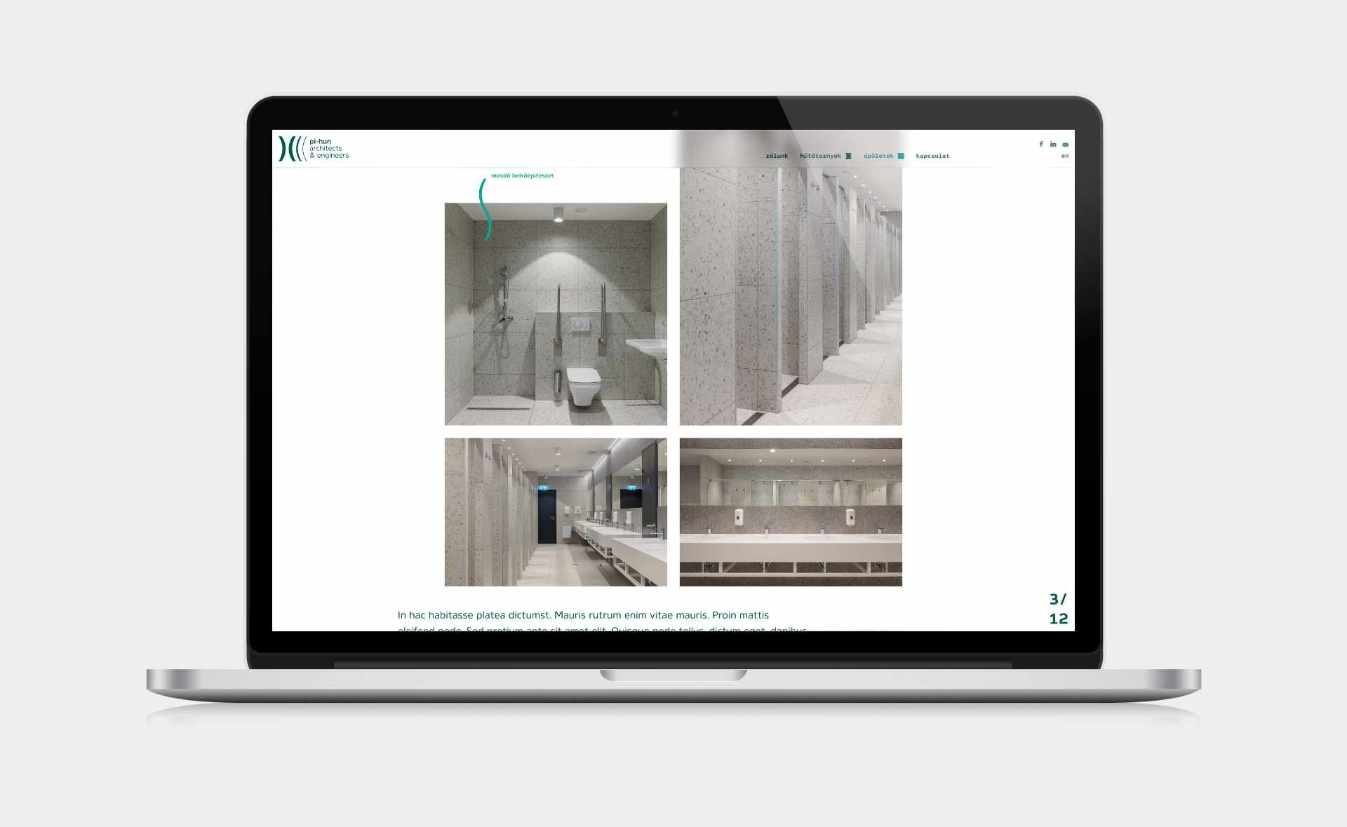 PI-HUN website UI design and development desktop single building 2