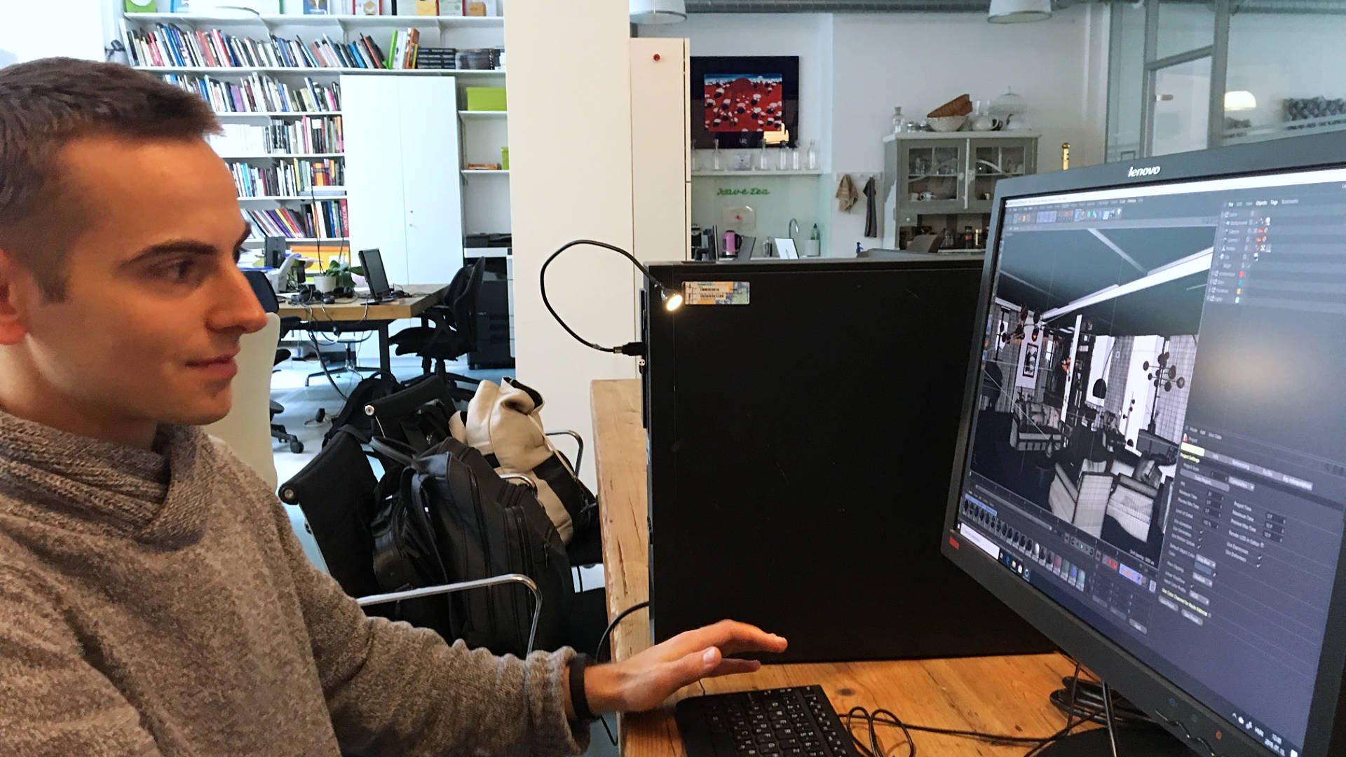 Working at my workstation at LOFFICE, a coworking place in Budapest