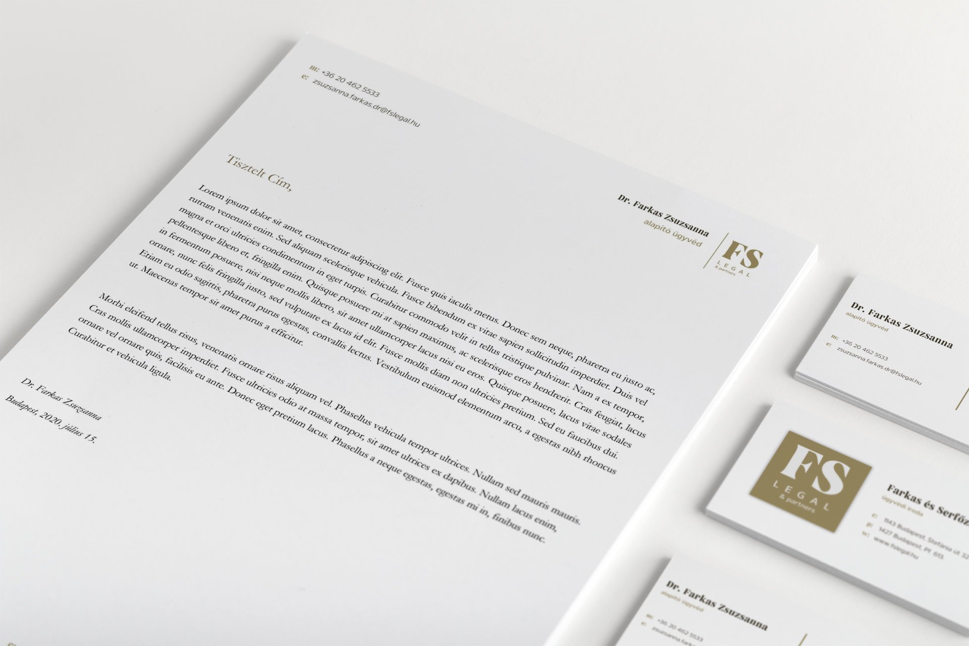 FS Legal branding letterhead design