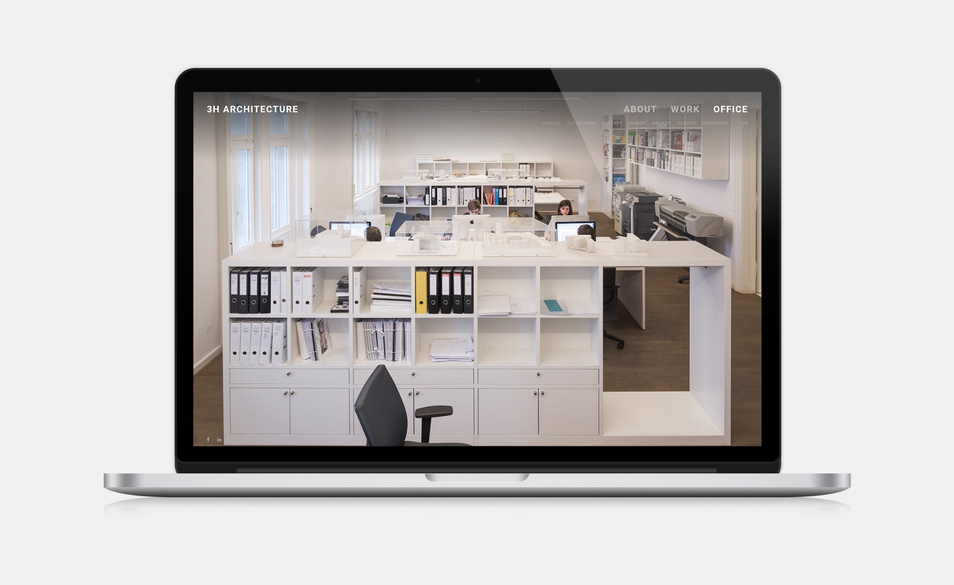 3h Architecture custom designed website development office page on desktop