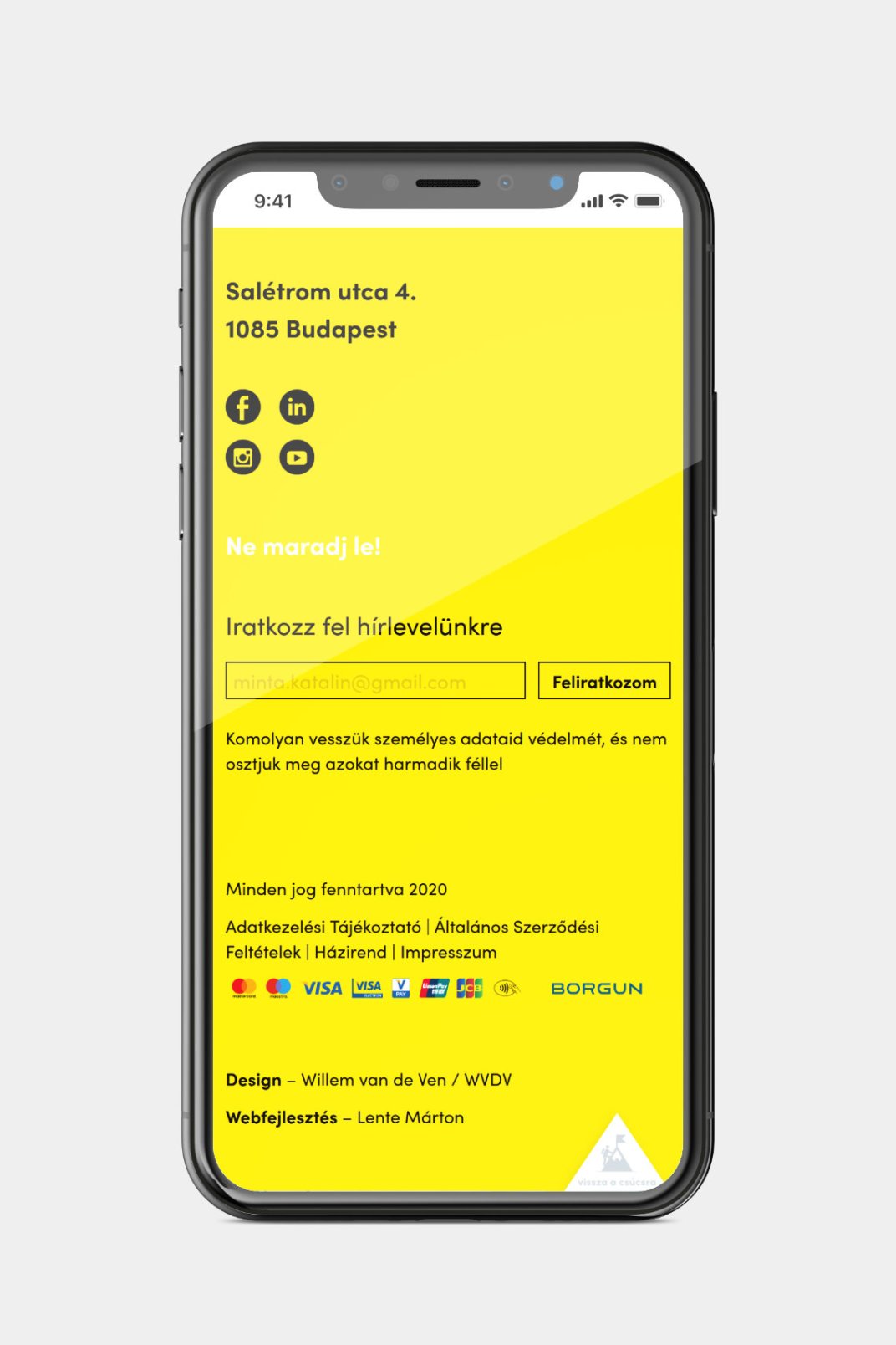 Custom designed webportal development for Loffice Home page on phone