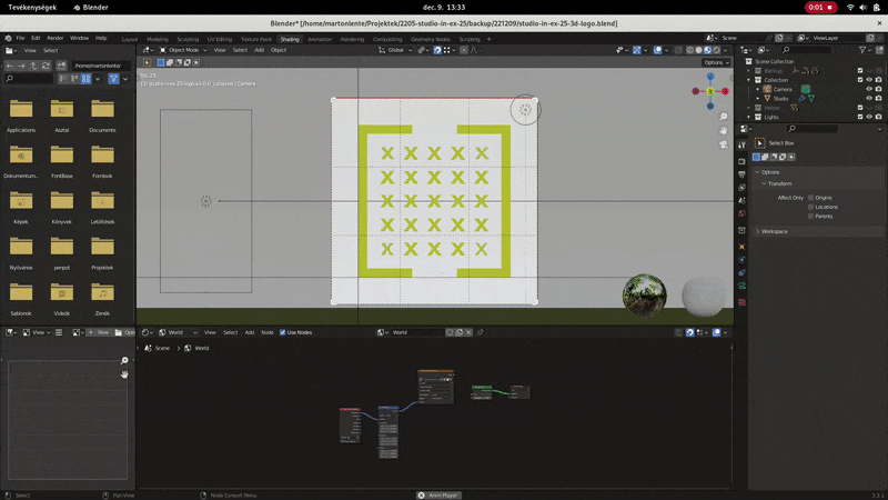 Logo animation created in Blender on Linux