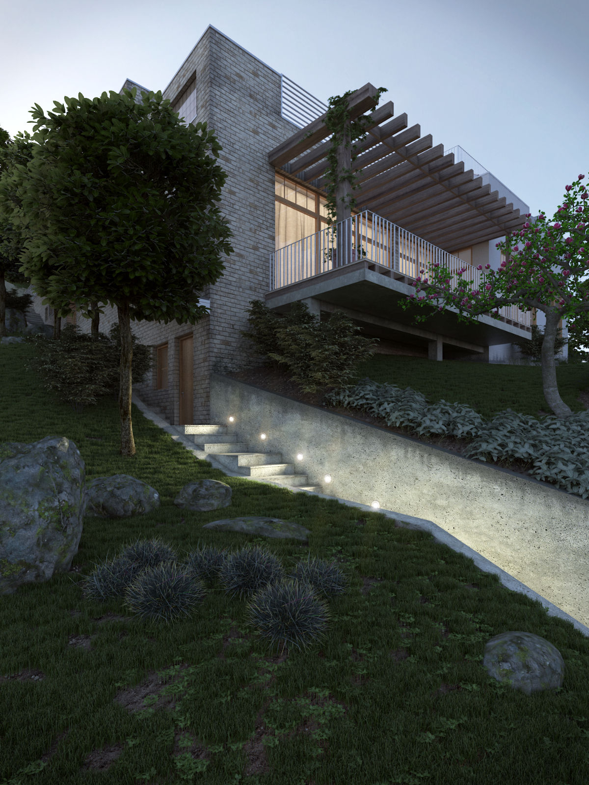 3D visualization of family house in Hegyalja street